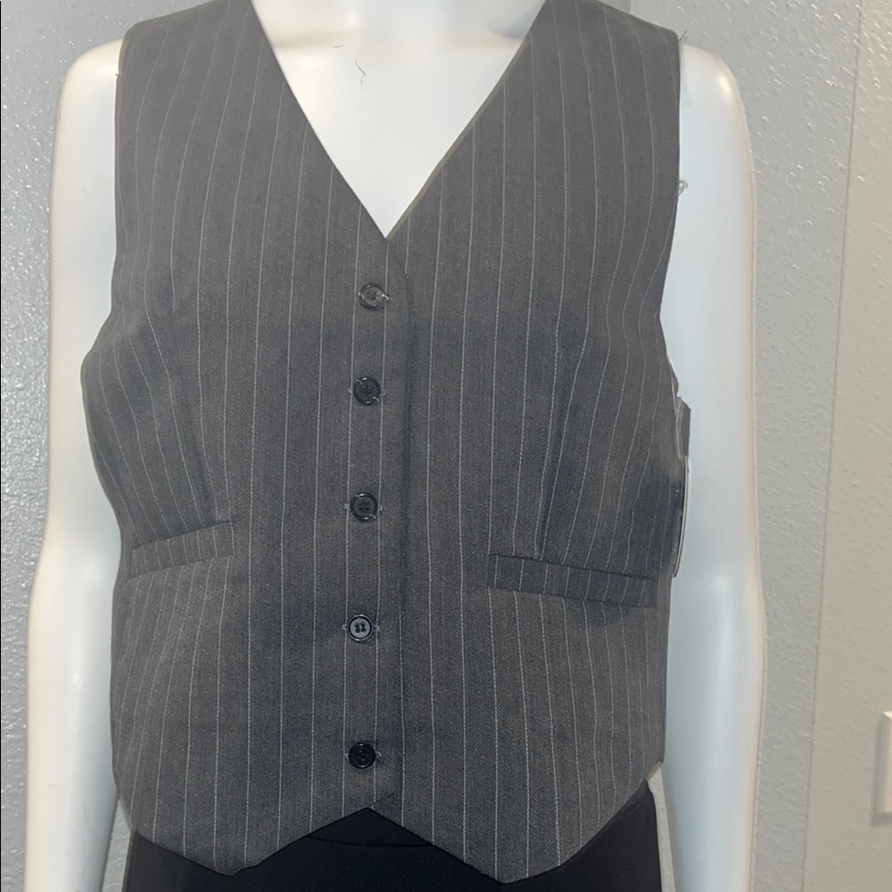 Gray Pinstripe Vest